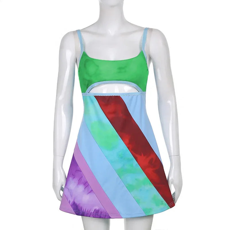 Women's Vintage Print Semi-Sheer Sheath Dress 00s Fashion Bodycon Mini Slip Dress Retro Bandana Print Fitted Strap Dress