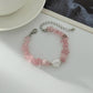Trendy Elegant Imitation Pearls Bracelets for Women Vintage Irregular Pink Stone Hand Accessories 2026 New Year Jewelry