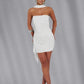 Sequins Backless Sexy Mini Dress For Women Robe Elegant Sparkle Scarf Collar Strapless Sleeveless Bodycon Club Dress
