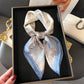 Luxury Floral Print 70cm Square Silk Scarf Women Designer Scarves Bandana Foulard Shawl Hijab Echarpe Hairband Tie Ribbon