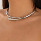 Punk Water Drop Torques Choker Necklace Open Cuff Bangle for Women Wed Bridal Adjustable Rings Party Grunge Jewelry Set
