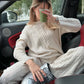 Y2K Preppy Crewneck Loose Fit Pullover Knitwear Shirts Women Cable Knit Sweater Winter Warm Sweaters Top Jumpers