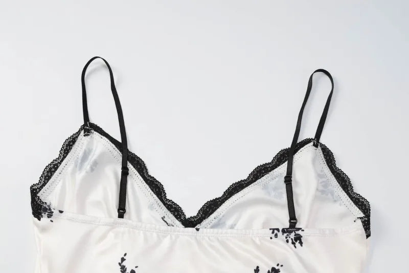 Floral Print Summer Dress French Style Elegant Deep V Neck Sleeveless Backless Long Dresses for Woman 2026