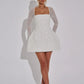 Sequins Long Sleeve Backless Sexy Mini Dress Women Robe Fashion Sparkle Lace-up High Waist A-line Club Dress Vestido