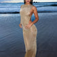 See Through Backless Sexy Maxi Dress For Women Summer New Sheer Sleeveless Back Split Sexy Long Dress Beachwear