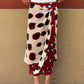 Dots Mesh Patchwork Long Skirts Woman Summer Trend Elastic Waist Wrap Hip High Street Ruched Elegant Style Bottoms