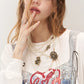 Vintage Gothic Asymmetric Brass Pendant Pearl Necklace Versatile Waist Chain For Women