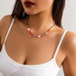 Cute Hip Hop Colorful Rice Beads Short Chokers Necklaces for Women Sweet Bohemian Imitation Pearl Neck Chain Girls Party Jewelry