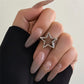Vintage Punk Irregular Hollow Star Metal Open Rings for Women Fashion Statement Gothic Adjustable Couple Rings Y2K Wed Jewelry