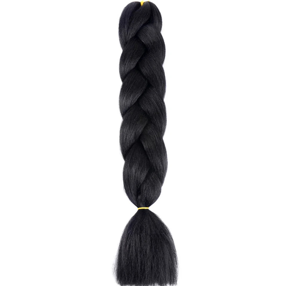 24 Inch Jumbo Box Braids Extensions Synthetic Braiding Hair DIY Hair Braids For Children Pink Purple Yellow Gray