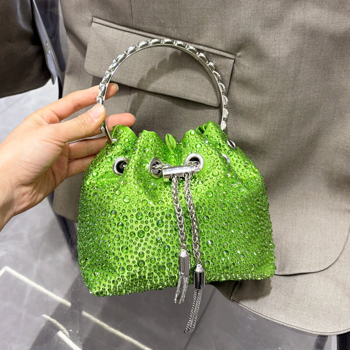 Rhinestones Evening clutch Bag Purses and handbag luxury Designer shoulder bag Shiny Crystal Clutch purse bucket bag