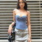 Folds Sexy Strapless Tops Y2K Patchwork See Through Skinny Summer Trend Backless Wild Basic Street Vacation Chic Vest