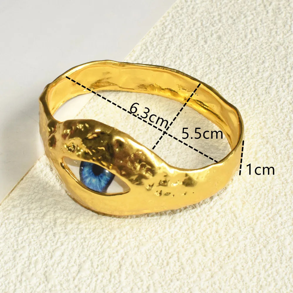 Surrealist Alloy Plated Eyes Nose Mouth Small Wrist Bangle For Women Fashion Jewelry Gorgeous Hand Simple Bracelet Accessory