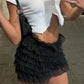 Mesh Ruffled Low-rise Bloomer Shorts Y2k 2000s Womens Clothing Fashion White Black Booty Shorts Sexy Pants