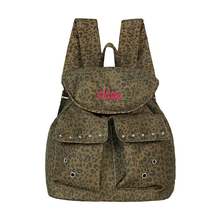 Leopard Print Large Capacity Backpack Summer Backpack Lightweight School Bag for Women