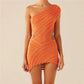 Women Knitted Bodycon Short Mini Dresses Sleeveless One Shoulder Cutout Wrapped Casual Party Summer Spring Dress