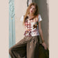 Women's Western Patchwork Graphic T-Shirt with Horse & Cowboy Boot Print, Short Sleeve Regular Fit Tee for Summer