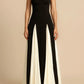 Elegant Patchwork Spaghetti Strap Long Dress For Women Fashion Sleeveless Backless Sexy Evening Maxi Dress Fashion