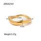 18K Gold Plated Stainless Steel Geometric Fashion Ring Waterproof Anti Allergic colorfast Fashion Jewelry Unisex 2024