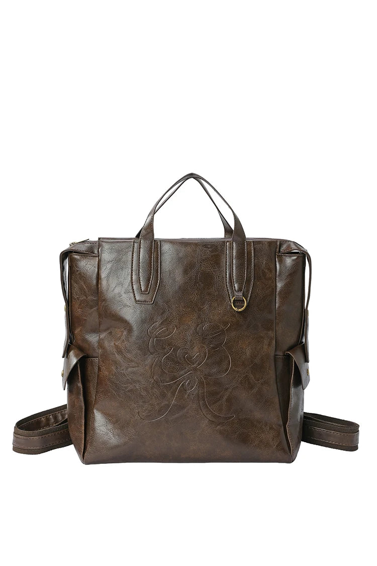 Minimalist Preppy Brown Large Capacity Versatile Backpack For Women