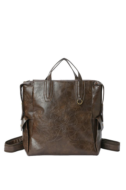 Minimalist Preppy Brown Large Capacity Versatile Backpack For Women