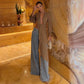 Woman Sheer Mesh Blouses Shirts Elegant Sexy Draped Front Long Sleeve Deep V Neck Backless Tops Fall 2026