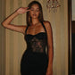 Lace Halter Backless Maxi Dress for Woman Elegant Sexy Black Evening Party Dresses