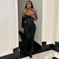 Sexy Low Cut Sleeveless Bodycon Jumpsuits Black One Piece See Through Patchwork Mesh Outfit Women Club Wear