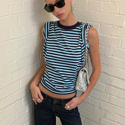 Y2k Women Oversized Striped Shirt Short Sleeve Crewneck Loose Fit T Shirts Casual Blouse Tee Fairy Grunge Tops