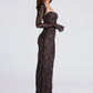 Lace Long Sleeve Sexy Maxi Dress Women Elegant Square Collar Strapless Backless Split Bodycon Club Party Long Dress