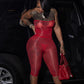 Sexy Fashion 2 Piece Set Woman Mesh See Through Wrap Chest Backless Tank Tops+Skinny Peach Hip Crop Pants Clubwear