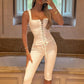 Sexy Ribbed Shorts 2 Piece Sets Women Bandage Sleeveless Tops And Skinny Shorts Fashion Lace-up Tops Two Piece Sets