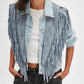 Women's Bohemian Fringe Suede Vest Open Front Cropped Sleeveless Fringe Jacket Western Cowgirl Vintage Streetwear