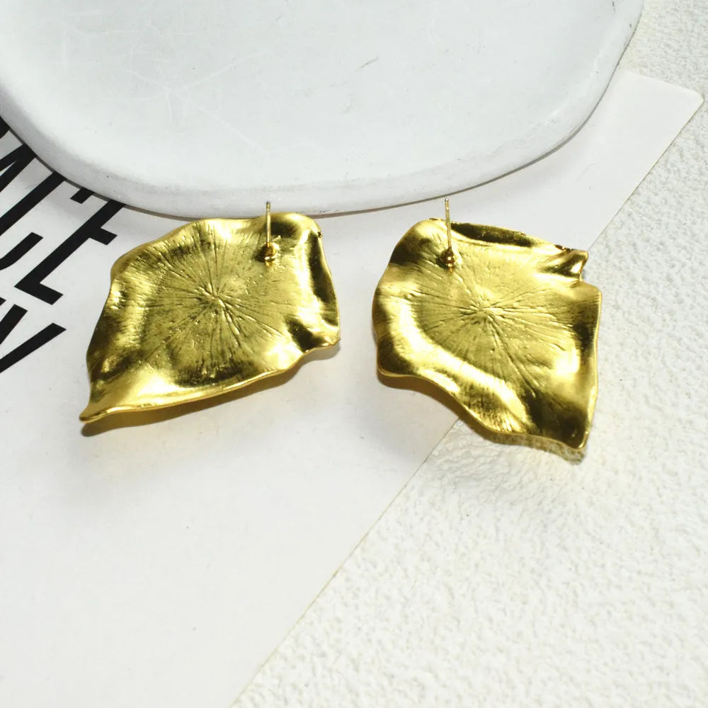 New Rhombus Geometric Alloy With Big Stone Stud Earrings For Women Jewelry Gorgeous Daily Collection Earrings Accessories