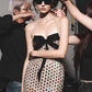 Rhinestone Decoration Dress Women Bow Tassel Halter Bandage Backless Sleeveless Skinny Sweet Fashion Party Bodycon