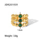 New Design Natural Stone Stainless Steel Ring Women Waterproof Stylish Golden Jewelry 2022 NEW Set