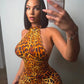 Backless Romper Women Halter Bandage Leopard Print Fit Tight Stretch Summer Sexy Hipster Activity Workout Playsuits