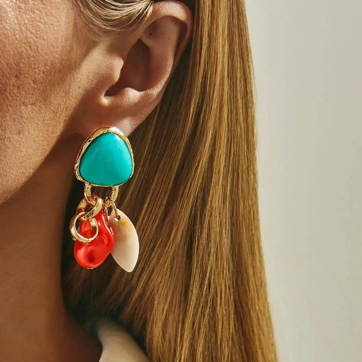 Fashion Vintage Irregular Acrylic Pendant Earrings For Women Y2K Boho Creative Geometric Tassel Earrings Party Jewelry New