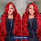 Hot Red 13x6 Hd Lace Frontal Wigs Human Hair Wig Brazilian Red Colored Body Wave 13x4 Lace Front Wig For Black Women
