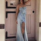 Elegant Satin Dress Women Sexy Ribbon Patchwork Ruched Split Hem Sleeveless Fashion Simple Evening Party Club Bodycon