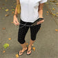 Women Polka Dot Print Capri Pants Y2k High Waist Skinny Knee Length Sexy Yoga Capris Leggings Cropped Trousers Workout