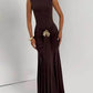 Metal Flower Backless Ruched Sexy Maxi Dress Women Gown Fashion Sleeveless Backless Bodycon Club Party Dress Elegant