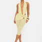 Mesh Patchwork 2 Piece Ste Woman Halter Swing Collar Backless Tank Tops+Metal Trim Elastic Waist Shorts Sexy Fashion Suits