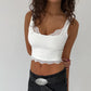 Lace Trim Sleeveless Backless Tank Tops White Black Fashion 2026 Summer Crop Tops for Woman Clothes