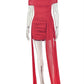 Sexy Mesh Shawl+Dress Women Hottie Trend Ruched Ribbon Patchwork Simple Fashion Birthday Party Club Peach Hip Bodycon
