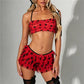 Carnival Polka Dot Mesh 2 Piece Set Women Ruffle Spaghetti Strap Cross Back Tiered Mini Shorts Party Costume