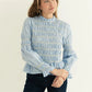 Women Smocked Ruffle Hem Blouses Pleated Patchwork Long Lantern Sleeve Ruched Shirts Y2k Vintage Going Out Babydoll Tops