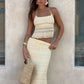 Chiffon Lace Sexy Skirt Two Piece Sets Women Halter Crop Tops And Maxi Skirt Ladies Fashion Woman Long Dress Set