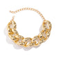 Exaggerated Plastic CCB Big Chunky Chain Necklace for Women Vintage Goth Twisted Lock Thick Choker Grunge Jewelry Steampunk Men