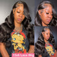220 Density Body Wave 13x6 13x4 HD Transparent Lace Frontal Pre Plucked Human Hair Wig For Black Women